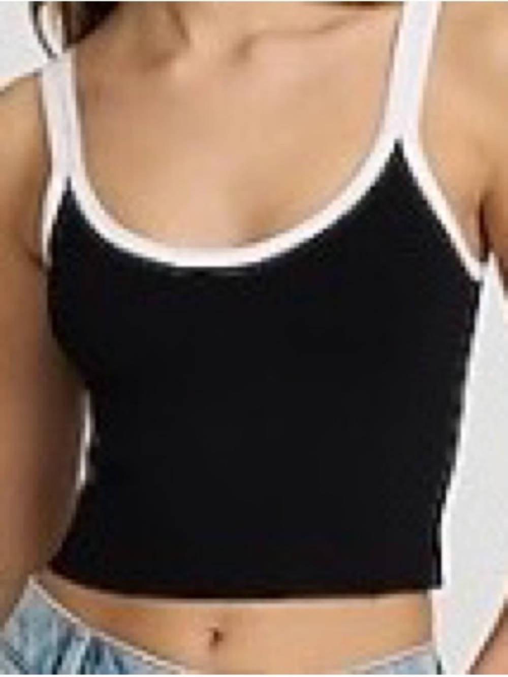 Express Black Tank Top with White Trim